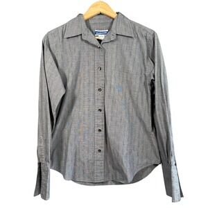 Pendleton Classic Button Down Shirt Long Sleeve Cotton‎ Gray Size 10